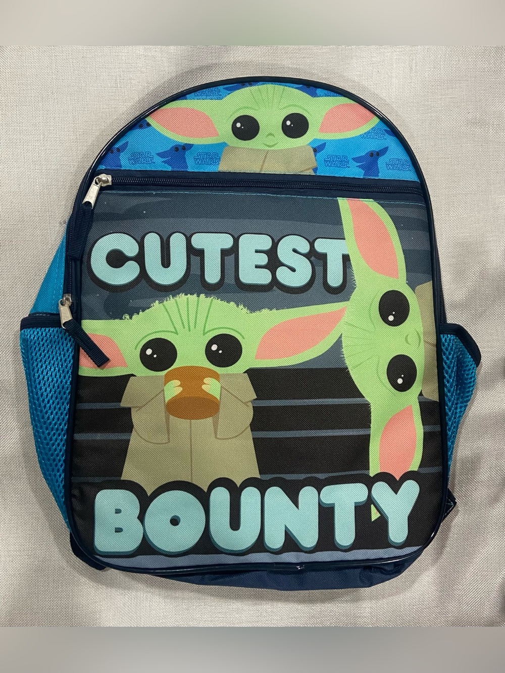 Disney Star Wars Mandalorian Grogu/Baby Yoda 16" Kids Blue Backpack